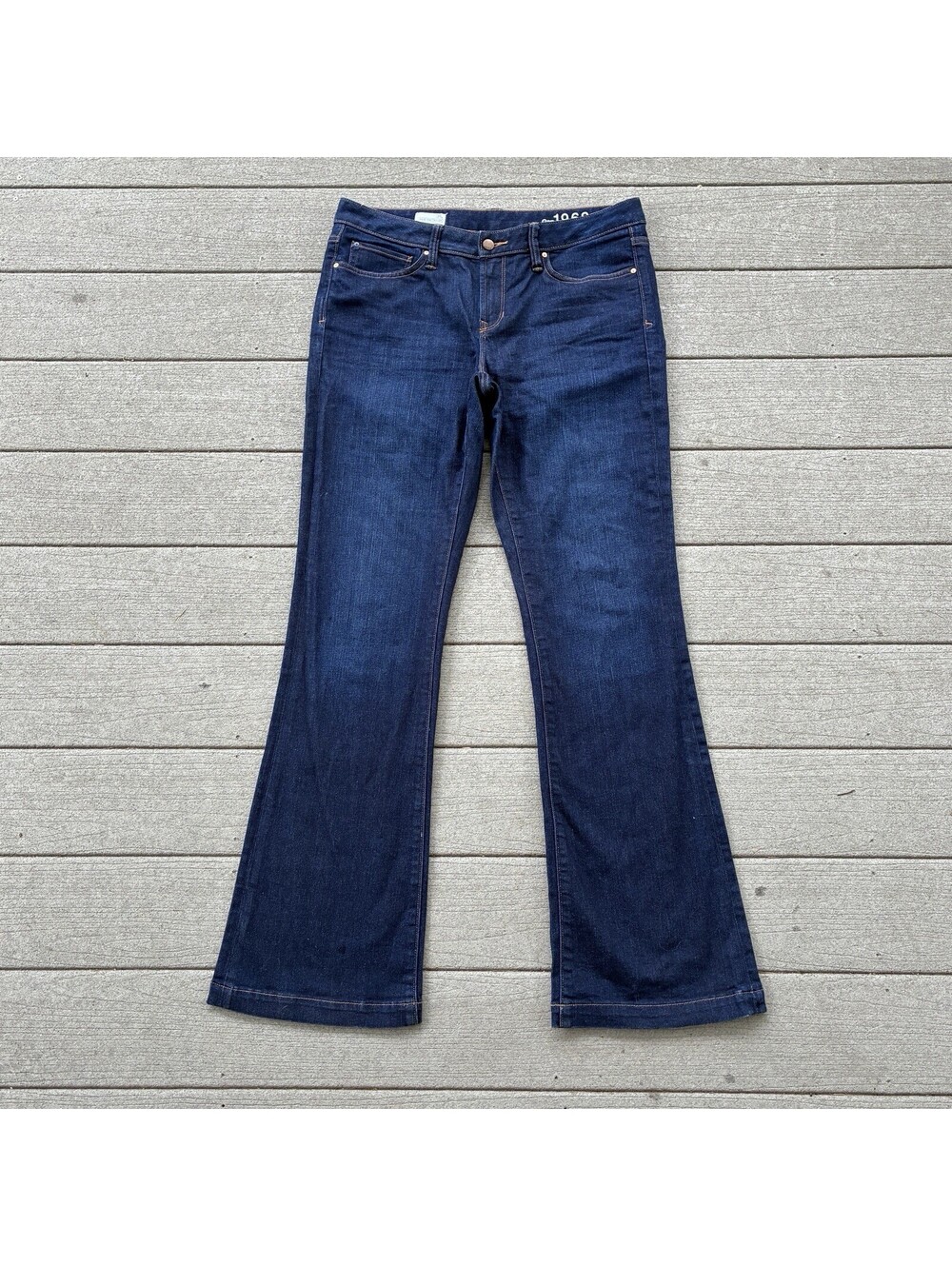 Gap 1969 Long & Lean Trouser Jeans Women's 31 Long Flare WideLeg Indigo Y2K Long